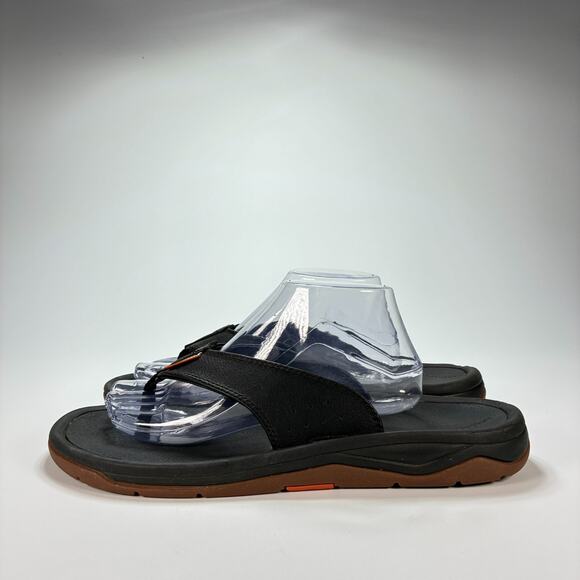 Grundens Black Brown Flip Flop Sandals Non-Slip Comfort Fishing Mens Size 12 - Picture 5 of 10